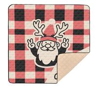 Merry Christmas Cute Gnome Soft Foam Baby Crawling Mat for Floor Waterproof Foldable Tummy Time Mat for Baby Kids Toddlers Infants, 50'' x 50''