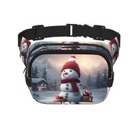 Merry Christmas Cute Snowman 1 print Womens Fanny Pack Everyday Hip Pouch Waist Bag for Travel Outdoor Running Hunting for Adult, Black, One Size