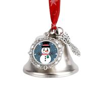 Merry Christmas Cute Snowman Christmas Bell Christmas Tree Decoration Wing Bell Personalization Sleigh Bells Ornaments Jingling Bells for Holiday Party Decoration
