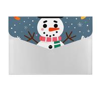 Merry Christmas Cute Snowman Folders with 6 Pockets - Business Folders A4 Letter Size Folder Portable Document Bill Paper Receipt Organizer for Office Home Business