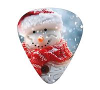 Merry Christmas Cute Snowman - Guitar Picks-12 Pack Includes Thin, Medium & Heavy Gauges, Best Gift for Guitar Lovers