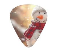 Merry Christmas Cute Snowman - Guitar Picks-12 Pack Includes Thin, Medium & Heavy Gauges, Best Gift for Guitar Lovers