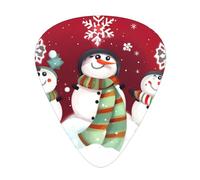 Merry Christmas Cute Snowman Print 12 Pcs Guitar Picks Fit Lovers 3 Different Thickness 0.46 0.71 0.96mm
