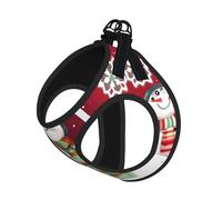 Merry Christmas Cute Snowman Print Dog Harness Adjustable Walk Puppy Harnesses Leash Clips Pet Harnesses Training Pet Vest
