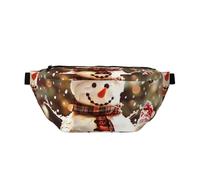 Merry Christmas Cute Snowman Printed Fanny Pack Waist Bag for Men Women, Adjustable Bumbags Hip Bum Bag Travel Crossbody Bags Sports Running Hiking Belt Bag