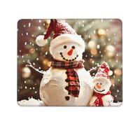 Merry Christmas Cute Snowman Printed Gaming Mouse Pad 12x10 Inches, Non-Slip Rubber Base Laptop Mousepad Desk Mat with Stitched Edges for Gamer, Office, Home
