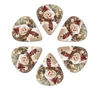 Merry Christmas Cute Snowman Printed Guitar Picks Plectrum,Guitar accessories,6pcs 0.46mm