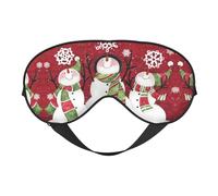 Merry Christmas Cute Snowman Sleep Eye Mask Smooth Soft Adjustable Shading Blindfold Eye Mask for Rest Travel