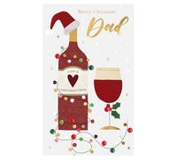 Merry Christmas Dad Felt-Tastic Red Wine Hand-Finished Christmas Greeting Card XFTS061