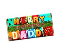 Merry Christmas Daddy Chocolate Bar Gift Wrapper Gift Present For lover husband wife boyfriend girlfriend friend mate relative (#1406) (without chocolate bar)