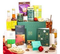Merry Christmas Dairy Free Hot Chocolate Gift Hamper Basket, Luxury Gourmet Gifts for Women, Men, Couples, with Dairy Free Chocolate by EDEN & CO - Plus Non-Alcoholic Mocktail