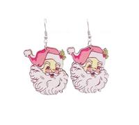 Merry Christmas Dangle Hoop Earring Lovely Festive Jewelry Hypoallergenic Christmas Earrings for Women jewelry, Wood, No Gemstone