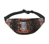 Merry Christmas Day Adjustable Belt Hip Bum Bag Fashion Water Resistant Hiking Waist Bag for Traveling Casual Running Hiking Cycling, Black, One Size