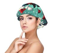 Merry Christmas Day Adult's Satin Sleeping Cap - Women's Elastic Sleep Bonnet, Adjustable Overnight Hair Cover for Hairstyles Black, Black, One Size, Black, One Size