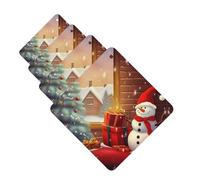 Merry Christmas Day Car Air Fresheners Cards 4 Pcs Hanging Fragrance Scented Cards Long-Lasting Car Aromatherapy Tablets for Wardrobe Bathroom Car Interior Mirror Pendant Gifts