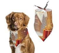 Merry Christmas Day Dog Bandana Triangle Pet Bandanas Adjustable Pet Scarf Breathable Comfort Dog Scarf Cute Soft Puppy Scarfs Washable Daily Handkerchief Cats Scarves