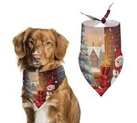 Merry Christmas Day Dog Bandana Washable & Adjustable Triangle Scarf, Breathable Pet Scarf for Small Medium Large Pets, Cute Fashion Pet Accessory
