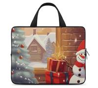 Merry Christmas Day Laptop Sleeve Ultra-Thin, Lightweight & Waterproof 10inch Laptop Bags, Durable Neoprene Material, Portable Protective Computer Bag with Hand Strap