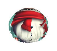 Merry Christmas Day Print Shower Cap, Shower Cap for Women Reusable, Waterproof Bath Cap,Quick Drying Bath Hair Cap