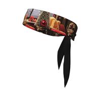 Merry Christmas Day Print Tennis Head Sport Head Tie for Men Women Soccer Basketball Teams Heads Ties