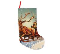 Merry Christmas Day Printed Modern Patchwork Christmas Stocking ¨C 18in Washable Holiday Sock for Family, Kids & Home Decor