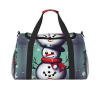 Merry Christmas Day Snowman Hand Travel Bag - Large Reusable Shopping Tote Bag, Perfect for Outdoor Activities, Sports, Camping & Groceries, Black, One Size