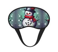 Merry Christmas Day Snowman Print Blackout Sleep Mask - Side Sleeper Eye Cover, Soft Comfort, Perfect for Travel, Meditation
