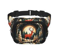 Merry Christmas Deer Fanny Packs for Women Men, Fashion Waist Packs for Workout Running Traveling Hiking