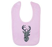 Merry Christmas Deer Outline [BCX] Cotton Baby bib - Pastel Pink