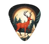 Merry Christmas Deer print Guitar Picks 12 Pack Assorted Thickness for Guitar,ukulele,0.46/0.71/0.96mm