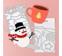 Merry Christmas Deer Snowman Snowflake Tree Metal Die Cuts,Spring Sunflower Frame Leaf Cutting Dies Cut Stencils for DIY Album Embossing Paper Dies for Card Making (Star Snowflake Cup)