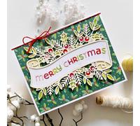 Merry Christmas Die Cuts for Card Making, Scroll Lace Metal Cutting Dies for Paper Scrapbooking, DIY Stencils for Album Party Wedding Festivals Decoration