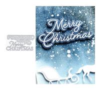 Merry Christmas Die Cuts for Card Making, Words Metal Cutting Dies for Paper Scrapbooking, DIY Stencils for Album Party Wedding Festivals Decoration