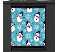 Merry Christmas Dishwasher Magnetic Cover Kitchen Decor Cute Xmas Snowman Snowflake Front Dishwasher Refrigerator Magnetic Cover Sticker Appliance Decorative Cover 23 x 26 Inches