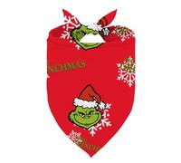 Merry Christmas Dog Bandana, Cartoon Character Santa Hat Print Pet Kerchief, Christmas Party Pet Bandana for Small and Medium Dogs, New Year Xmas Dog Gift