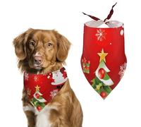Merry Christmas Dog Bandana Triangle Dog Scarf Washable Polyester Dog Bibs Cute Pet Bandana for Medium Large Dogs Puppy and Cats