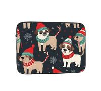 Merry Christmas Dog Laptop Bag 13 inch Business Briefcase Gifts for Men Women Water Resistant Laptop Sleeve Carry On Laptop Case Shockproof Protective Computer Bag Notebook Case