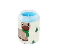 Merry Christmas Donkey Beige Reusable Dog Paw Cleaner Soft Silicone Bristles Feet Cleaning Kit for Small Medium Dogs & Cat Breeds