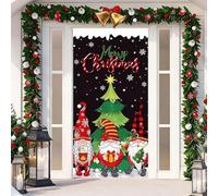 Merry Christmas Door Cover Banner, 2025 Christmas Front Door Cover Decoration Front Porch Sign Banner, 35x70 Inch Large Fabric Wall Garage Hanging Poster, Photo Background D-oor Decoration