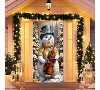 Merry Christmas Door Cover Banner, 2025 Christmas Front Door Cover Decoration Front Porch Sign Banner, 35x70 Inch Large Fabric Wall Garage Hanging Poster, Photo Background D-oor Decoration