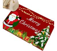 Merry Christmas Door Mat with Tree Pattern,Non-Slip Holiday Entrance Carpet for Indoor,Festive Wishing Design,Easy-Clean Floor Front Door,Living Room,Bathroom,Durable Xmas Home Commercial Decor