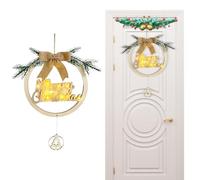 Merry Christmas Door Sign | Christmas Welcome Sign for House - Welcome Front Door Round Wood for Porch, Restaurant, Apartment
