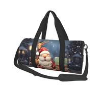 Merry Christmas Duffle Bag With Shoes Compartment And Adjustable Strap,Foldable Travel Duffel Bags For Men Women,Waterproof Duffel Bags, Black, One Size