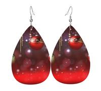 merry christmas earrings women eardrop leather earings eardrop dangle earrings double sided lightweight ear accessories jewelry birthday gift