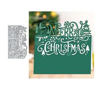 Merry Christmas Edge Metal Die Cuts,Christmas Tree House Snowflake Card Cutting Dies Cut Stencils DIY Scrapbooking Photo Album Decorative Embossing Paper Card Making