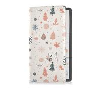Merry Christmas Elements Leather Registration and Insurance Card Holder Vehicle Glove Box Organizer for Cards, Essential Document Driver License
