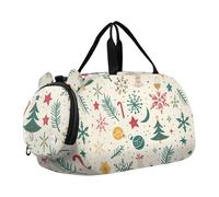 Merry Christmas Elements Small Gym Bag with Shoes Compartment Lightweight Kids Overnighter Duffel Bags for Beach Swim Bags Pool Sports