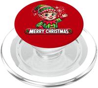 Merry Christmas Elf Cute Festive Holiday Character PopSockets PopGrip for MagSafe