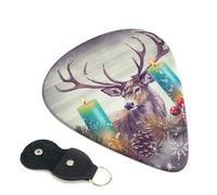 Merry Christmas Elk Guitar Plectrums, 6 Guitar Plectrums, Double Sided Printing, For Acoustic Guitar, Bass, Ukulele, Electric Guitar (0.46 Mm 0.71 Mm 0.96 Mm)