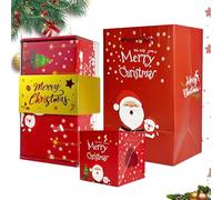 Merry Christmas Exploding Box, 12-Piece Merry Christmas Red Envelope Bounce Box, Festive Case Party Favors for Holiday Events Parties Gatherings Friends Children Adults Family